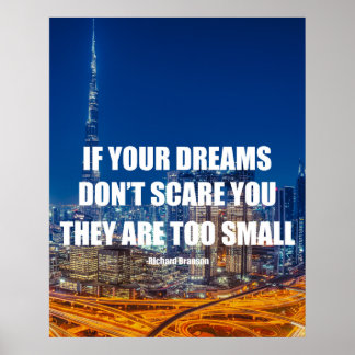 If Your Dreams Don't Scare You Motivational Quote Poster