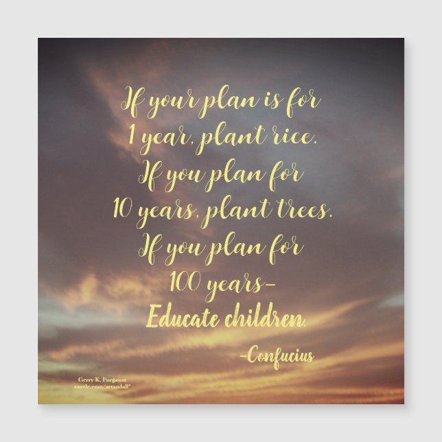 IF YOUR PLAN CONFUCIUS MAGNETIC CARD (Front)