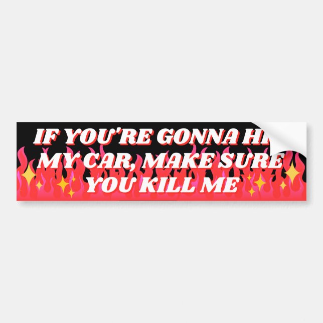 If You're Gonna Hit My Car, Make Sure You Kill Me! Bumper Sticker (Front)