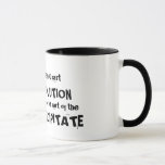 If You're Not Part of the Solution Mug<br><div class="desc">If You're Not Part of the Solution,  You're Part of the Precipitate. Excellent sure for anyone who enjoys chemistry,  solutions,  puns,  science and funny coloured liquids. This version features a black and white Erlenmeyer flask.</div>