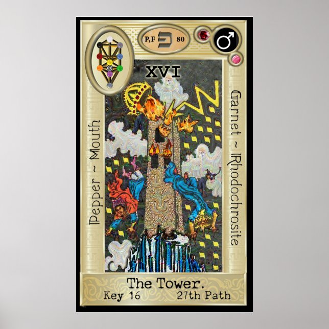 Ifdawn Deepdream Tarot Key 16 ~ The Tower Poster (Front)
