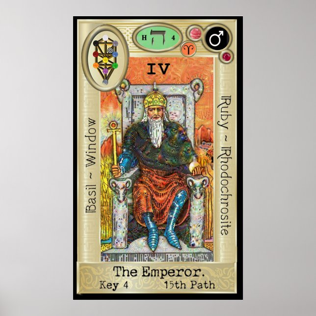 Ifdawn Deepdream Tarot Key 4 ~ The Emperor Poster (Front)