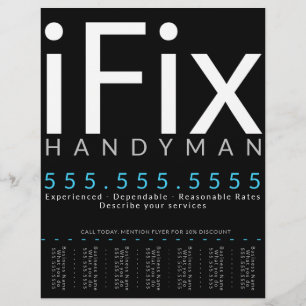 iFix. Handyman Repair Business Customizable Flyer
