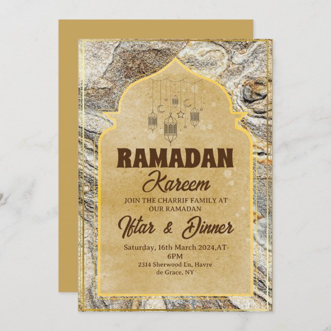 Iftar dinner party  invitation Ramadan kareem 2025 (Front/Back)