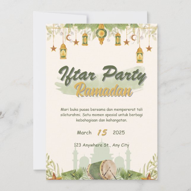 Iftar party ramadan invitation (Front)
