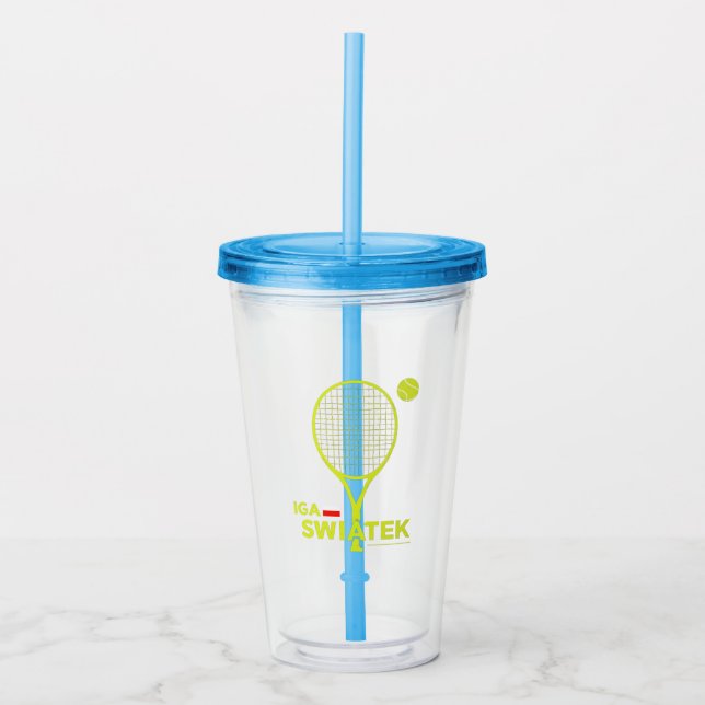 Iga Swiatek, tennis player, goat, champion Acrylic Tumbler (Front)