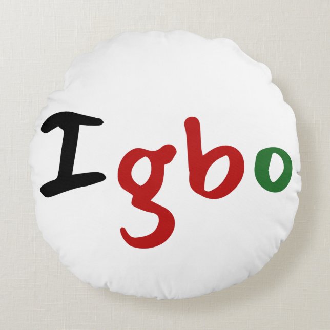 Igbo Pan African Round Pillow (Front)