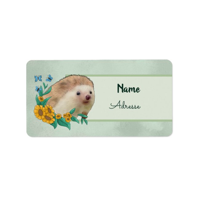 Igel mit Blüten  Label (Front)