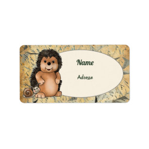 Igel und Schnecke adressaufkleber Label