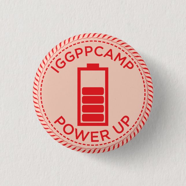 IGGPPCamp Power Up Badge 1 Inch Round Button (Front)