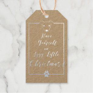 Iggy Little Christmas Cute Fun Greyhound Elegant Gift Tags