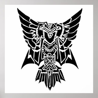 Iggy, the Aztec Style Abstract Healing Eagle Poster