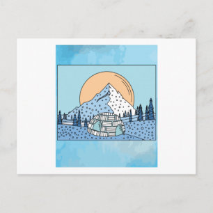 Igloo snow and ice landscape postcard
