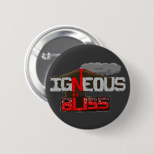 Igneous is Bliss Volcano 2 Inch Round Button