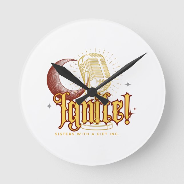 IGNITE! Brand Merch by SWAG Inc. Round Clock (Front)