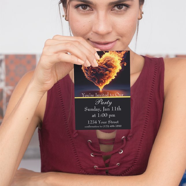 Ignite the Night :Flaming Fire Party! Invitation (Creator Uploaded)