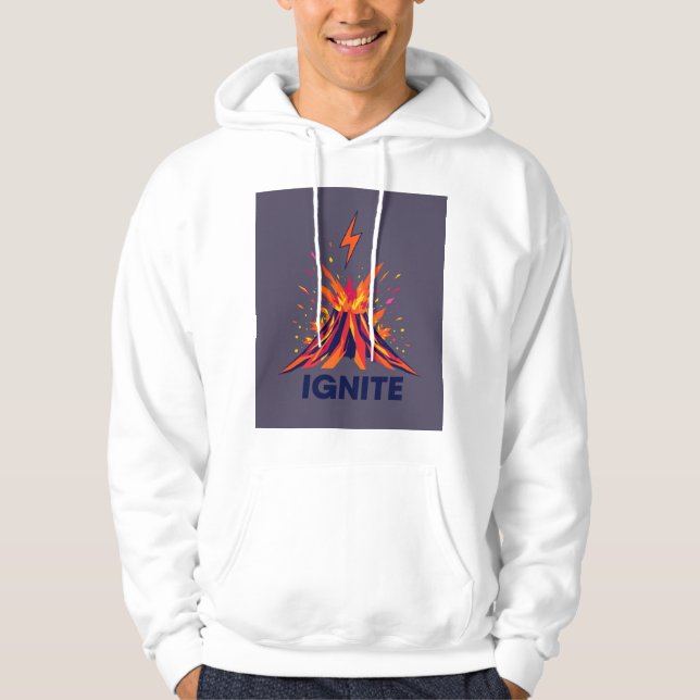 Ignite: Volcano of Geometric Power T-Shirt Design Hoodie (Front)