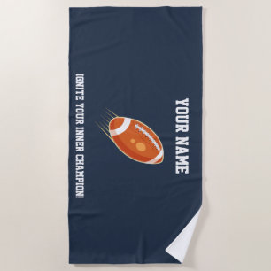 "Ignite Your Inner Champion!" RUGBY TEAM  Beach Towel