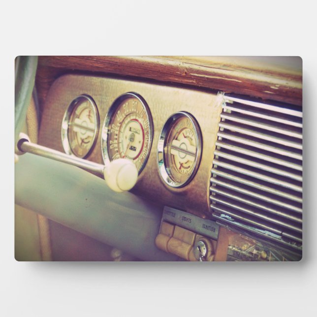 "Ignition" Antique Car Classic Cars Interior 5x7 Plaque (Front)