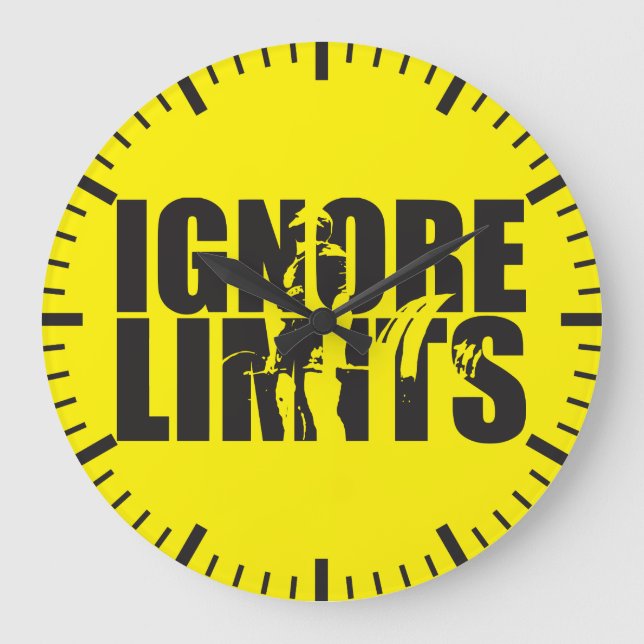IGNORE LIMITS - Deadlift - Workout Motivational Large Clock (Front)