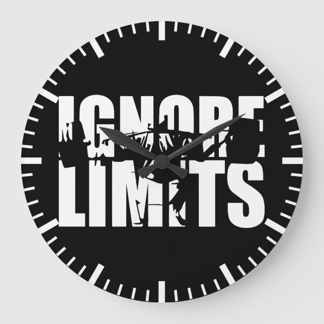 IGNORE LIMITS - Squat Leg Day Workout Motivational Large Clock (Front)