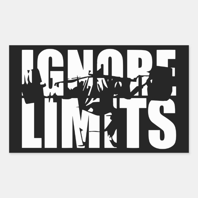 IGNORE LIMITS - Squat Leg Day Workout Motivational Sticker (Front)