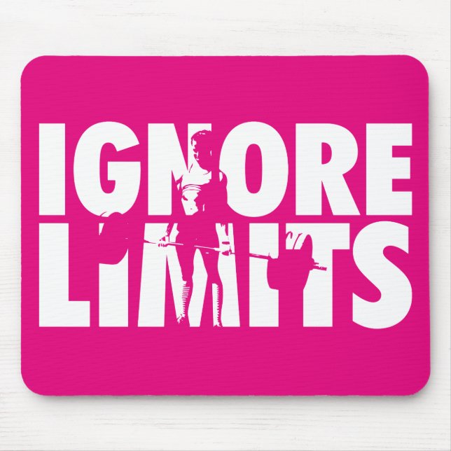 IGNORE LIMITS - Women's Weightlifting Motivational Mouse Pad (Front)