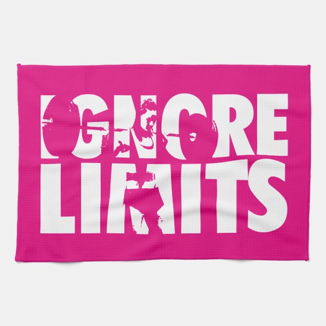 IGNORE LIMITS - Women's Workout Motivational Kitchen Towel (Horizontal)