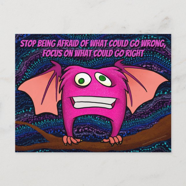 Igor the bat, w/quote postcard (Front)