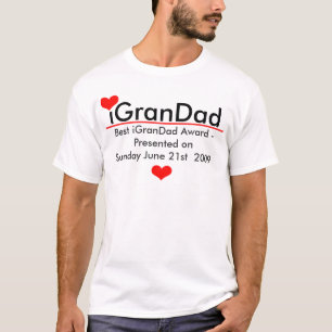 iGranDad - Customized With Red Hearts and Line T-Shirt