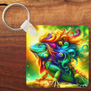 Iguana Art Keychain