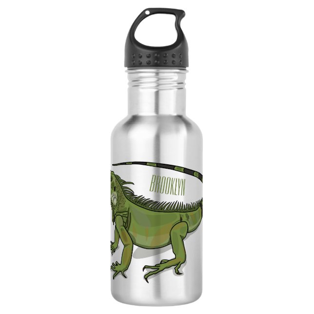 Iguana cartoon illustration  532 ml water bottle (Front)