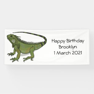 Iguana cartoon illustration banner
