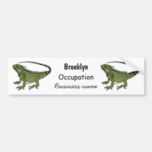 Iguana cartoon illustration bumper sticker