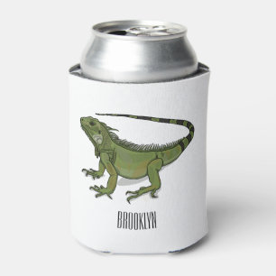 Iguana cartoon illustration can cooler