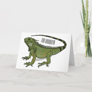 Iguana cartoon illustration card