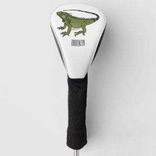 Iguana cartoon illustration  golf head cover