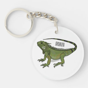 Iguana cartoon illustration keychain