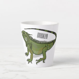Iguana cartoon illustration latte mug
