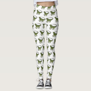 Iguana cartoon illustration leggings