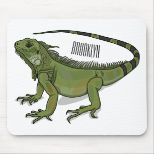 Iguana cartoon illustration mouse pad