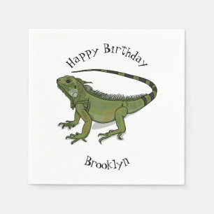 Iguana cartoon illustration napkin