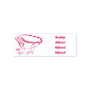 Iguana cartoon illustration self-inking stamp