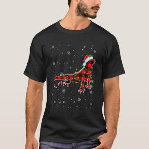 Iguana  Christmas Santa Hat Cute Animals Xmas Ligh T-Shirt