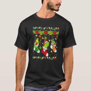 Iguana Christmas Stocks X-Mas Lights Pajama Matchi T-Shirt