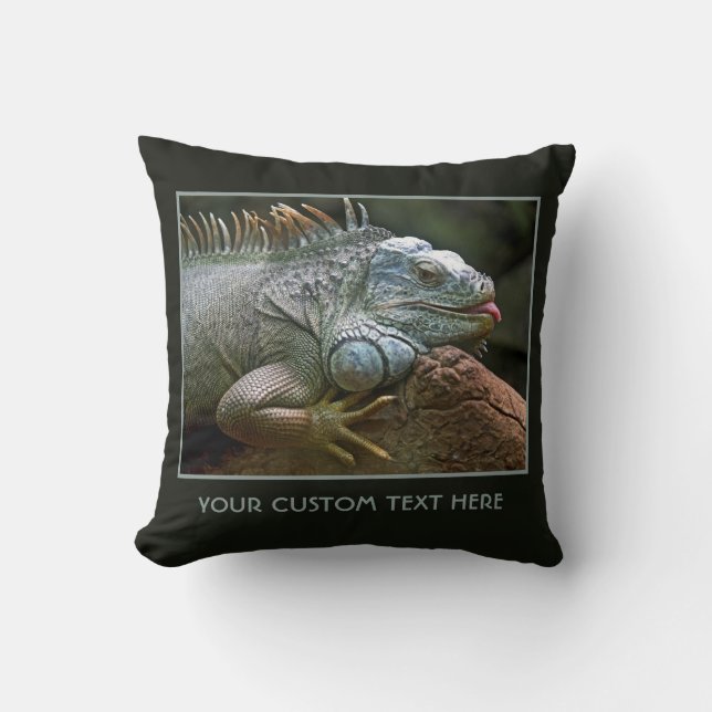 Iguana custom throw pillow (Front)