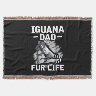 Iguana dad fur life throw blanket