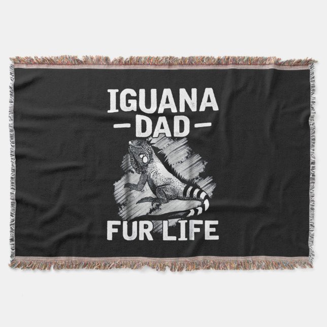 Iguana dad fur life throw blanket (Front)
