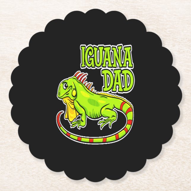 Iguana Dad Paper Coaster (Front)