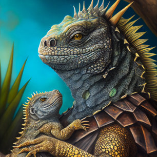 Iguana Daddy and Baby Necktie